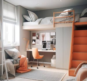Drewniane łóżko piętrowe z biurkiem dla dzieci to wygoda i oszczędność miejsca