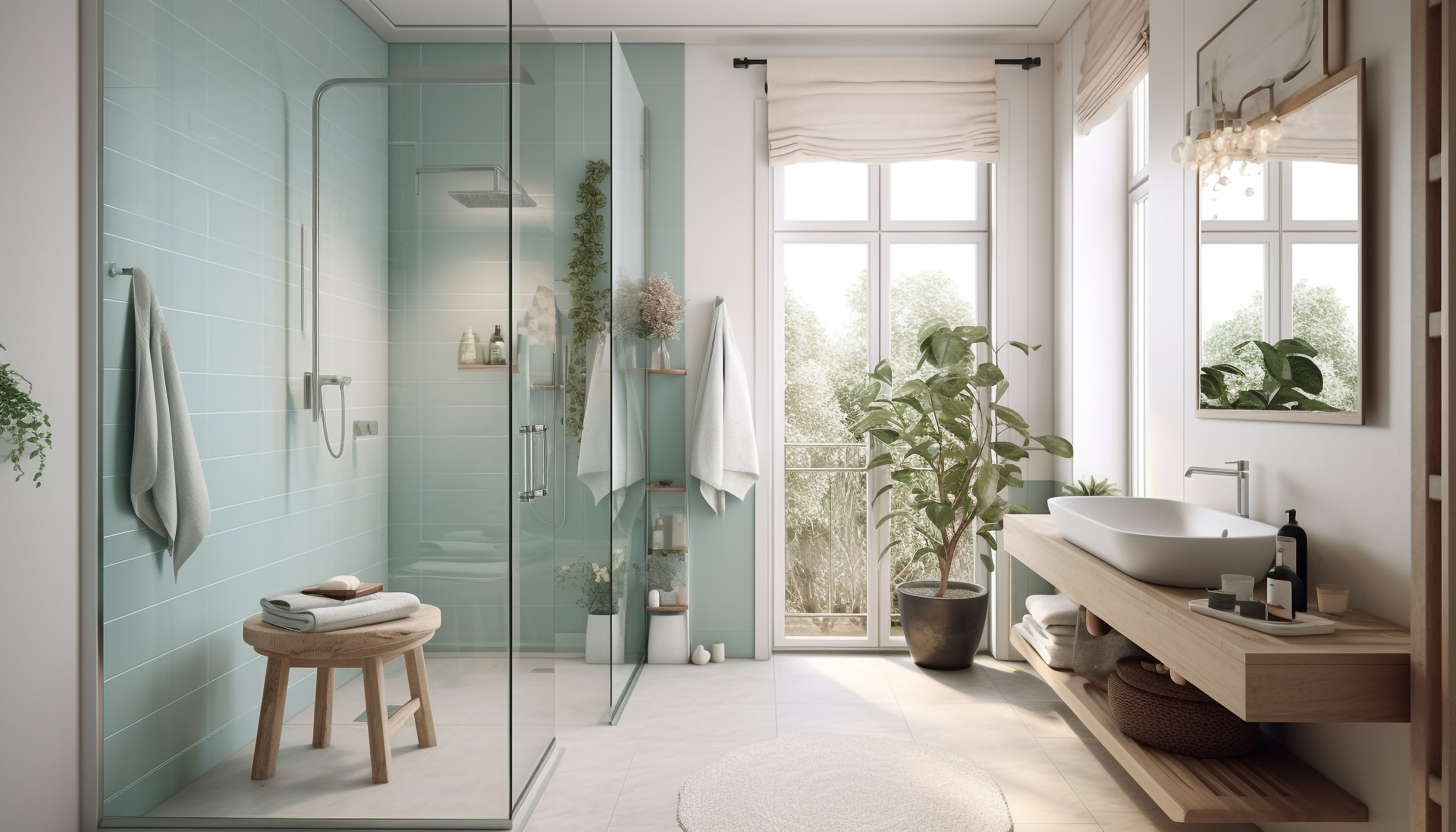 Na tym inspirującym obrazku możemy podziwiać nowoczesną łazienkę z prysznicem. Minimalistyczne linie i nowoczesne wykończenia nadają pomieszczeniu nowoczesny i elegancki charakter. Szklane przeszklenia, chromowane akcenty i wysokiej jakości wyposażenie tworzą harmonijną i luksusową przestrzeń kąpielową, idealną do relaksu i odprężenia