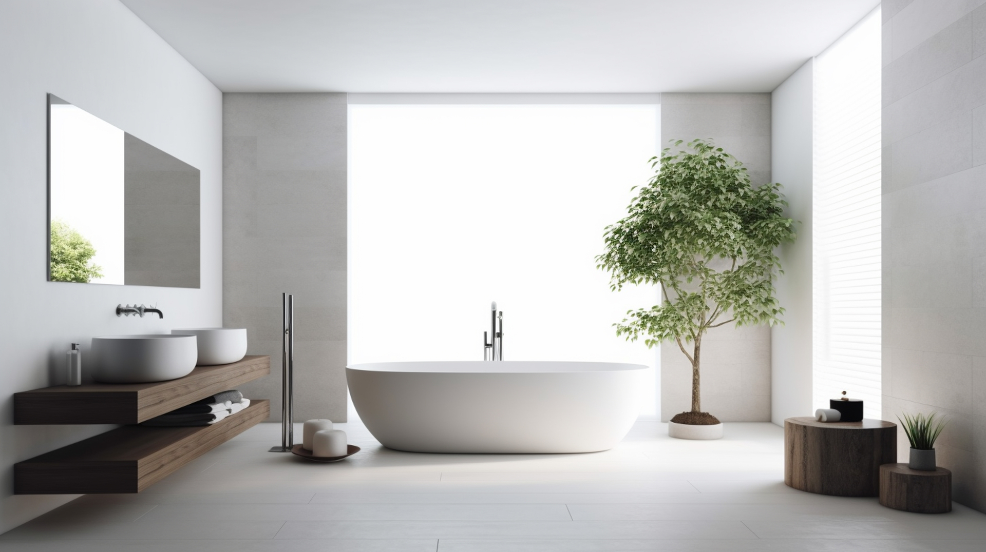 Ten obrazek przedstawia nowoczesną białą łazienkę, która emanuje stylem i funkcjonalnością. Czyste linie i minimalistyczny design tworzą nowatorskie i eleganckie wnętrze. Jasne odcienie białego w połączeniu z chromowanymi elementami nadają przestrzeni nowoczesny i świeży wygląd. To idealne miejsce do wypoczynku, gdzie można cieszyć się harmonią i komfortem w minimalistycznym otoczeniu