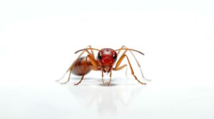 Mrówka kontrastująca z białym tłem